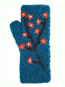 Embroidered Arm Warmer, Black, Alpaca, blend, winter wrist warmers for the whole family