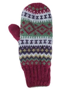 Sierra Mittens, Berry, Alpaca Blend, winter Mittens for the whole family
