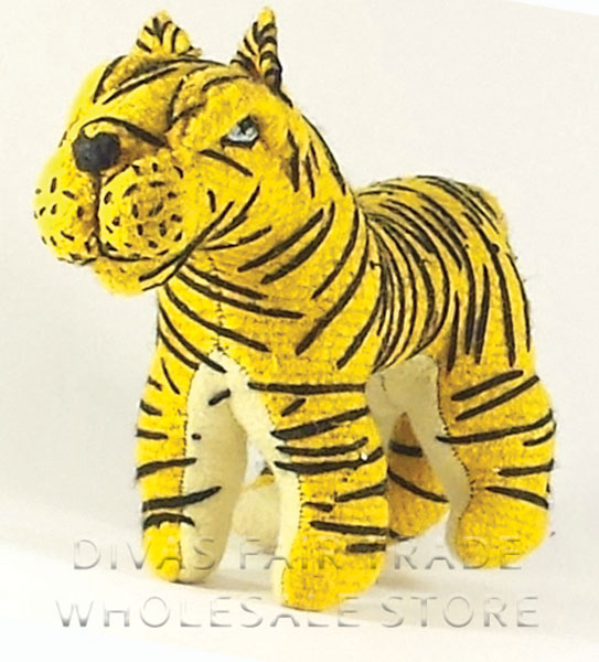 Tiger 100% Natural Wool Stuffed Toys Woolly Amigos