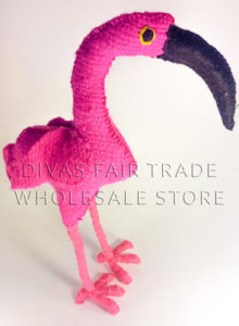Flamingo 100% Natural Wool Stuffed Toys Woolly Amigos