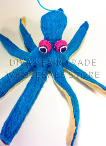 Octopus 100% Natural Wool Stuffed Toys Woolly Amigos