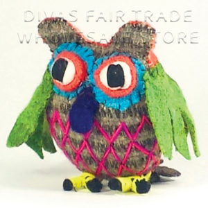 Owl 100% Natural Wool Stuffed Toys Woolly Amigos