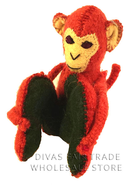 Seating Monkey 100% Natural Wool Stuffed Toys Woolly Amigos