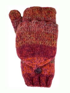 Funky Convertible Mitten, Burgundy. Alpaca Blend, winter Mittens for the whole family