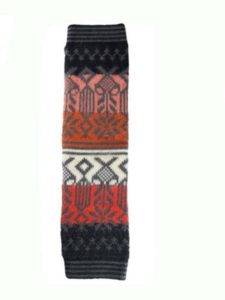 Geometric Leg Warmer Alpaca Blend, Black, Winter accessories for the whole family