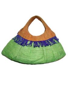 Hemp Small Purse whit fringes on the front of bag